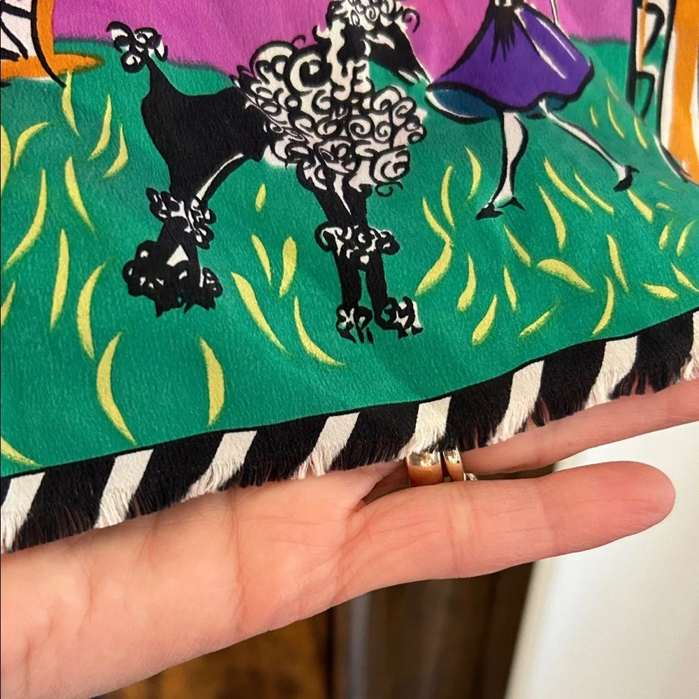 Oscar de la Renta Studio Multicolor Scarf *****has flaws***** Vintage - Picture 13 of 15